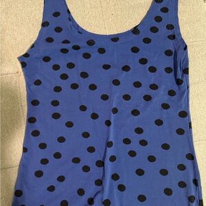 MxM Matthildur Cotyon Blue Polka Dot Tank Top